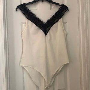 White ribbed bodysuit